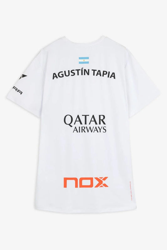 Camiseta de Padel Nox Agustín Tapia AT10 Blanca