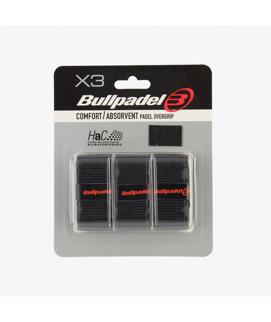 Overgrips Bullpadel Comfort Pack 3 Unidades Negro
