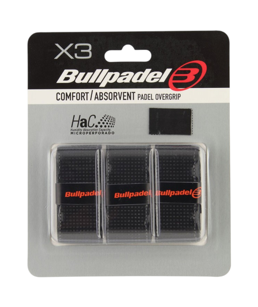 Overgrips Bullpadel Comfort Pack 3 Unidades Negro