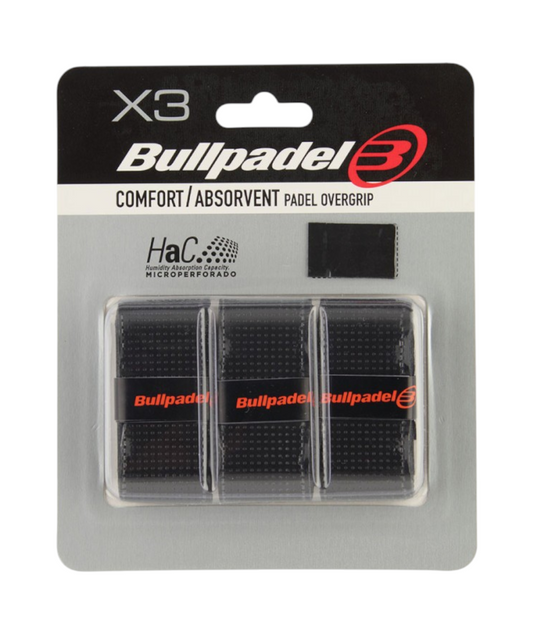 Overgrips Bullpadel Comfort Pack 3 Unidades Negro